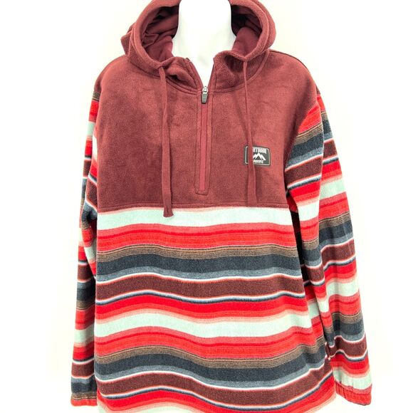 Mens Massive Outdoor Fleece Striped Hoodie Size M - Picture 1 of 8